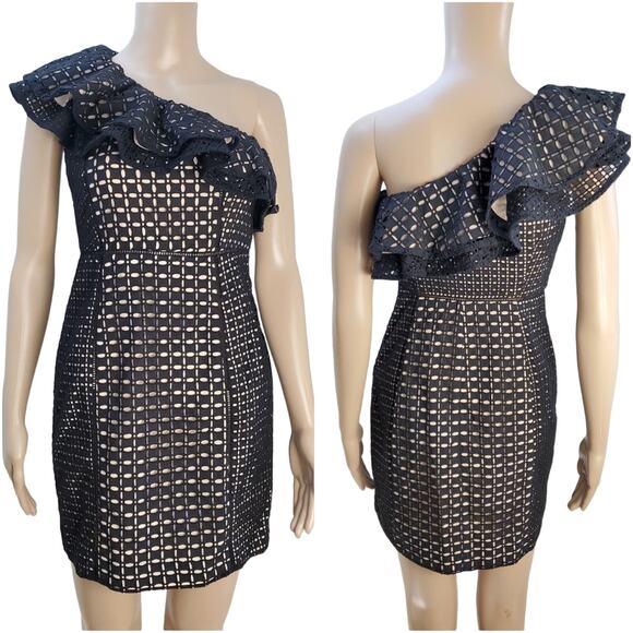J. Crew Dresses & Skirts - New J. Crew Black One-Shoulder Eyelet Ruffle Party Evening Dress